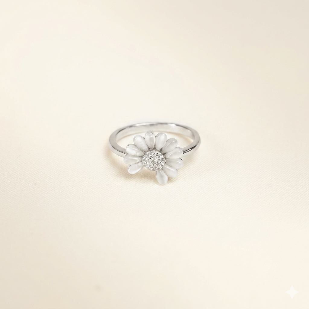 925 Sterling Silver Daisy Blossom Women Ring