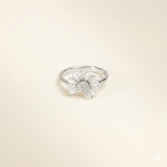 Silver Daisy Blossom Ring