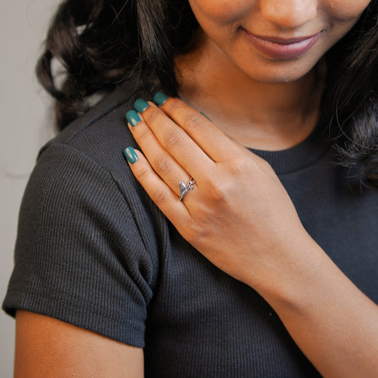 925 Sterling Silver Leaf song Sparrow Women Ring