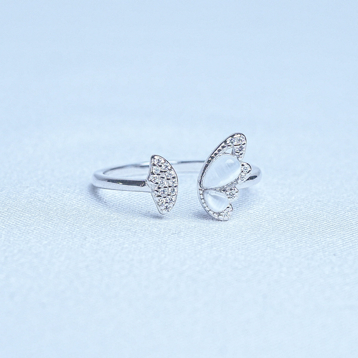 925 Sterling Silver Butterfly Serenity Women Ring