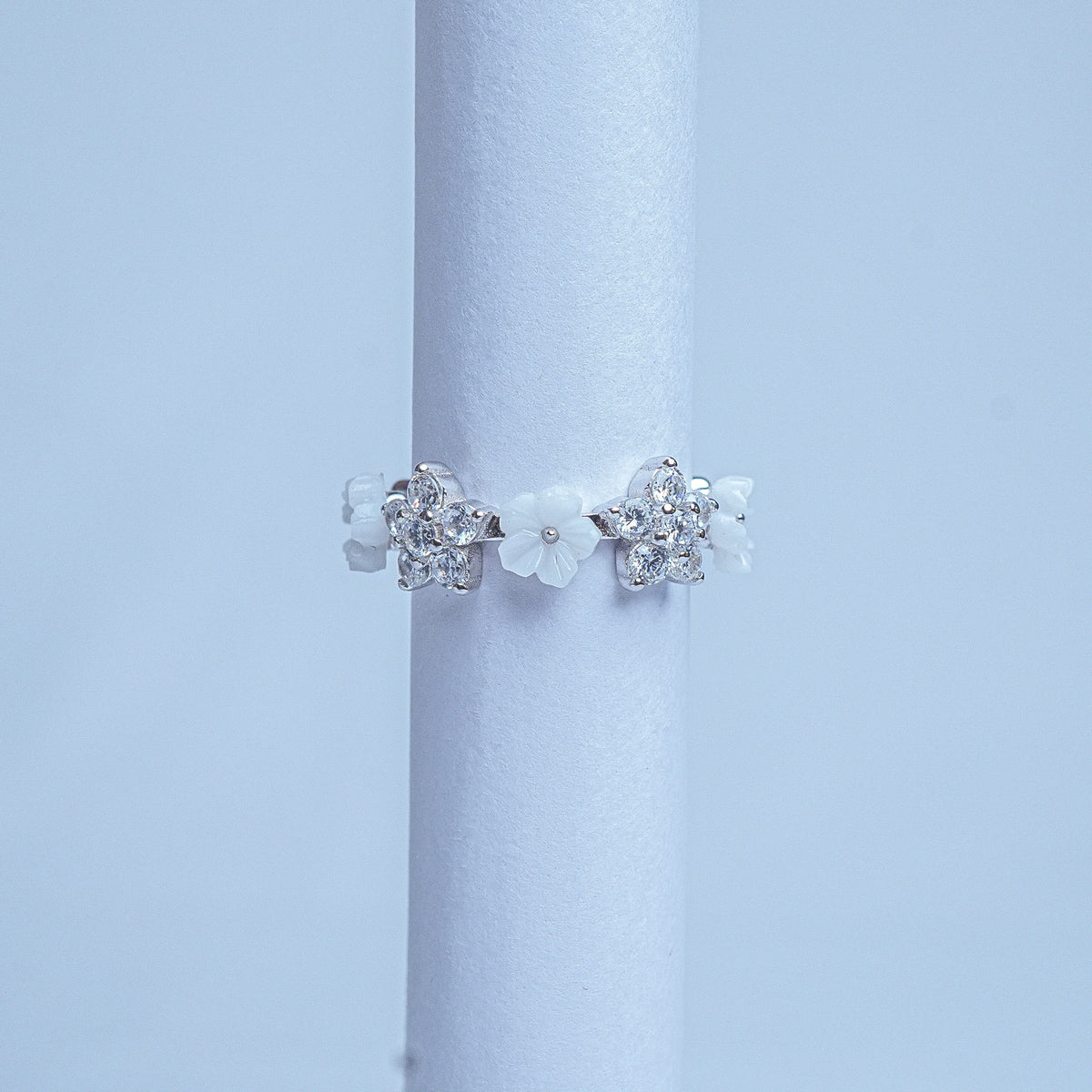 925 Sterling Silver Snow Blossom Women Ring