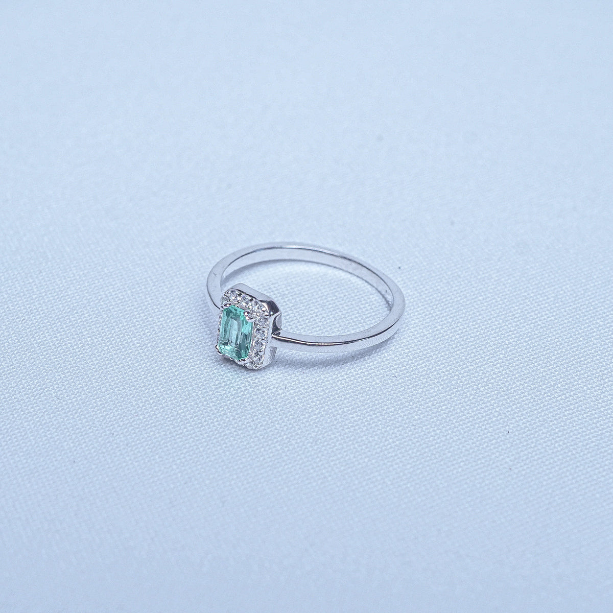 925 Sterling Silver Royal Ocean Mist Stone Women Ring