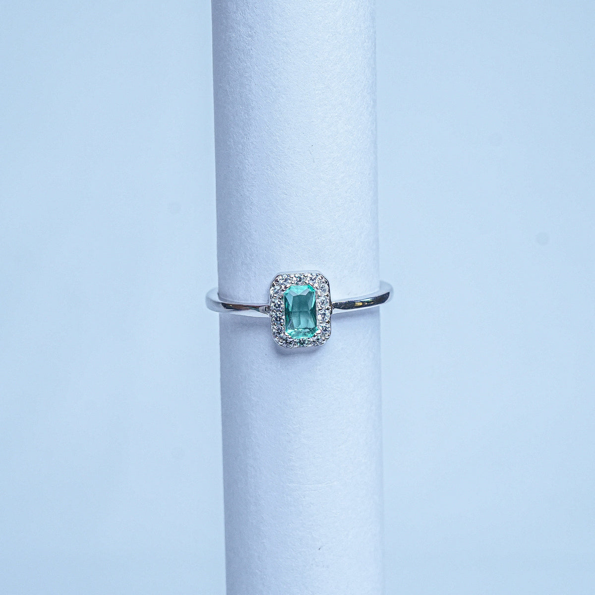 925 Sterling Silver Royal Ocean Mist Stone Women Ring