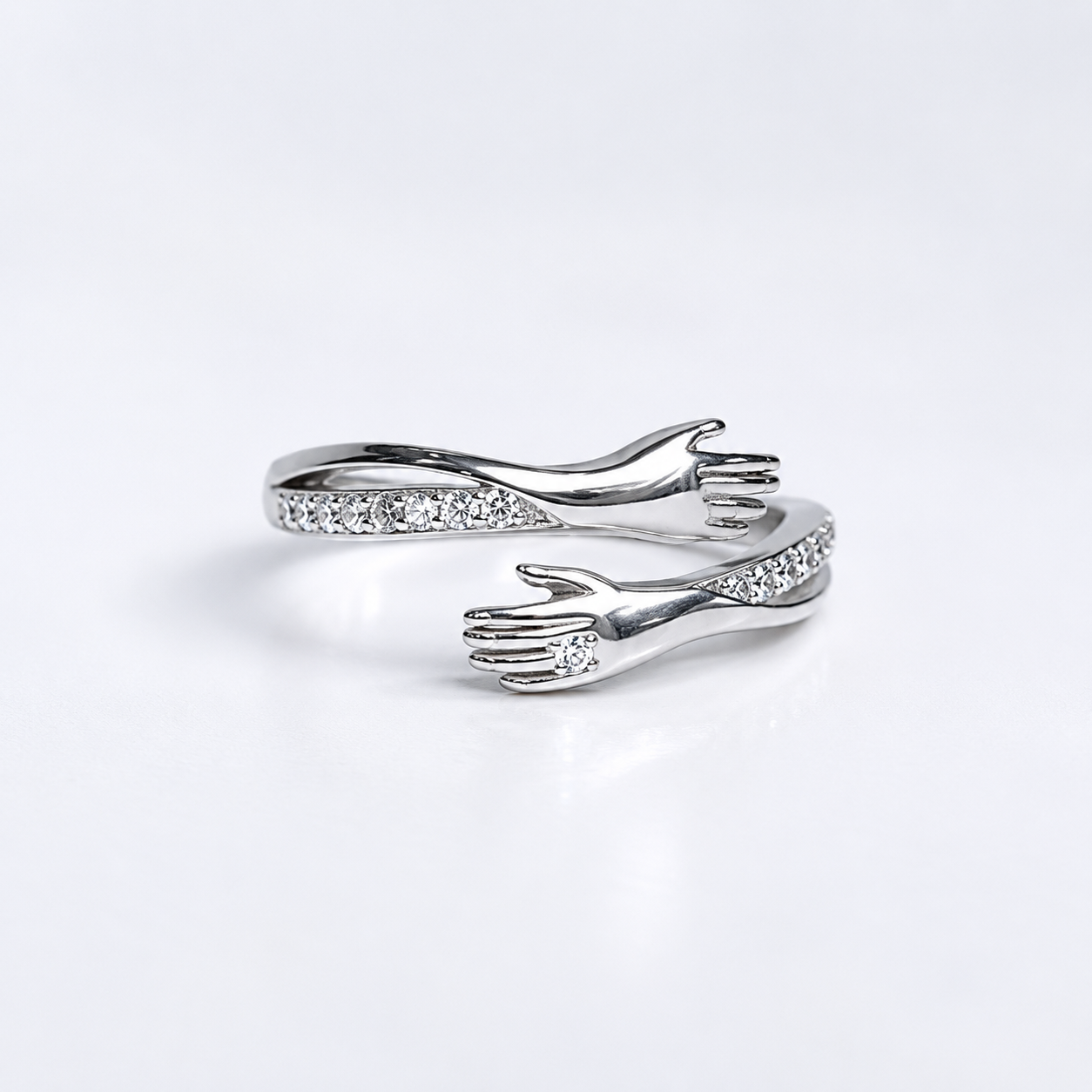Silver Hug of Light Ring