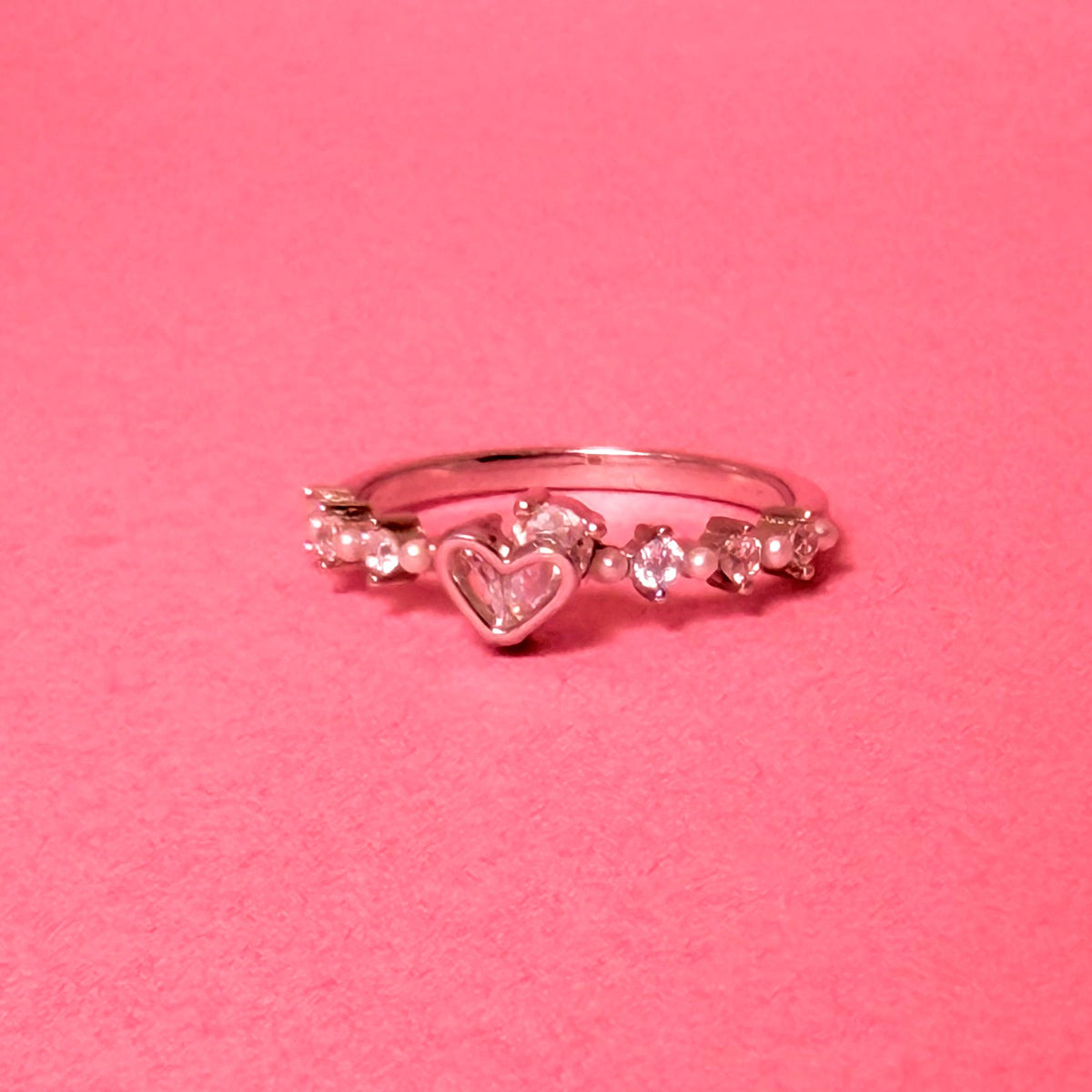 925 Sterling Silver Sweetheart Pearl Women Ring