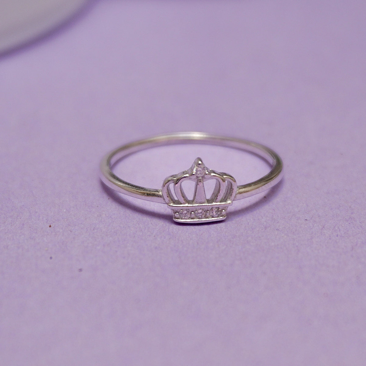 925 Sterling Silver plated crown ring