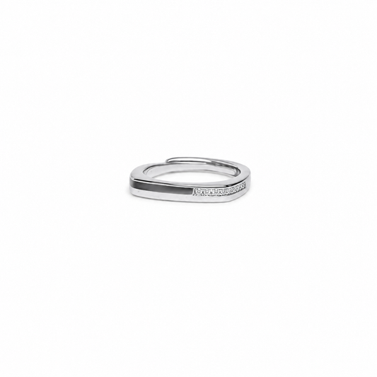Silver Midnight Spark Ring