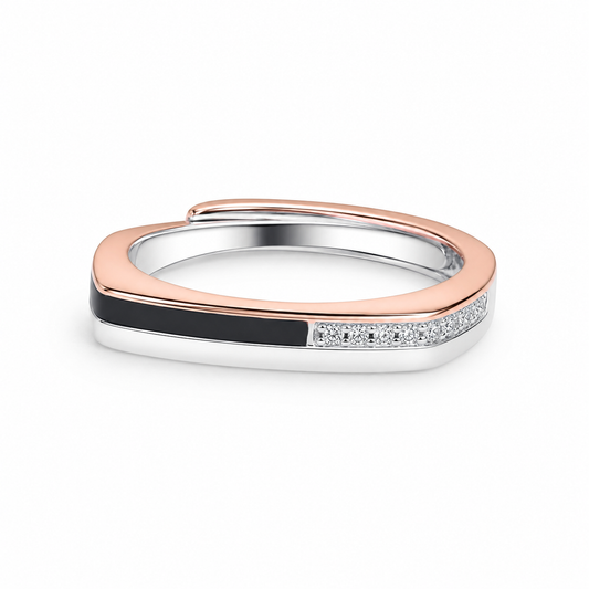 Silver Midnight Rose Ring
