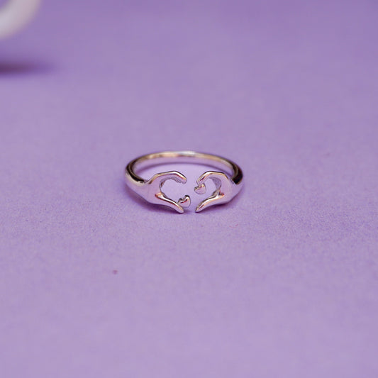 925 Sterling Silver Double Heart Ring