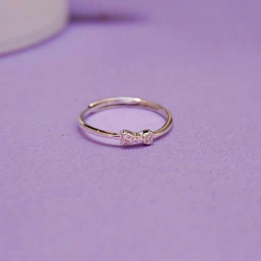 925 Sterling Silver Minimalist Bow Ring