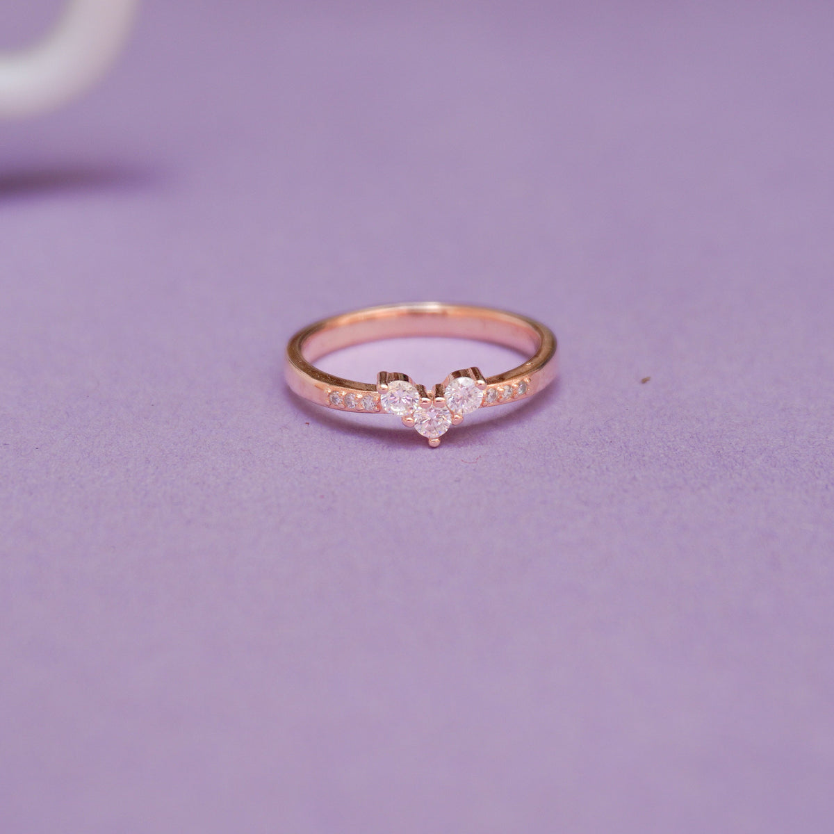 925 Sterling Silver Three Stone Tiara Ring
