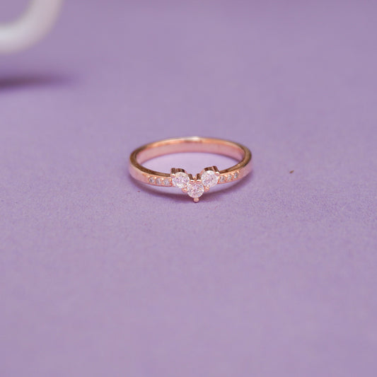 925 Sterling Silver Three Stone Tiara Ring