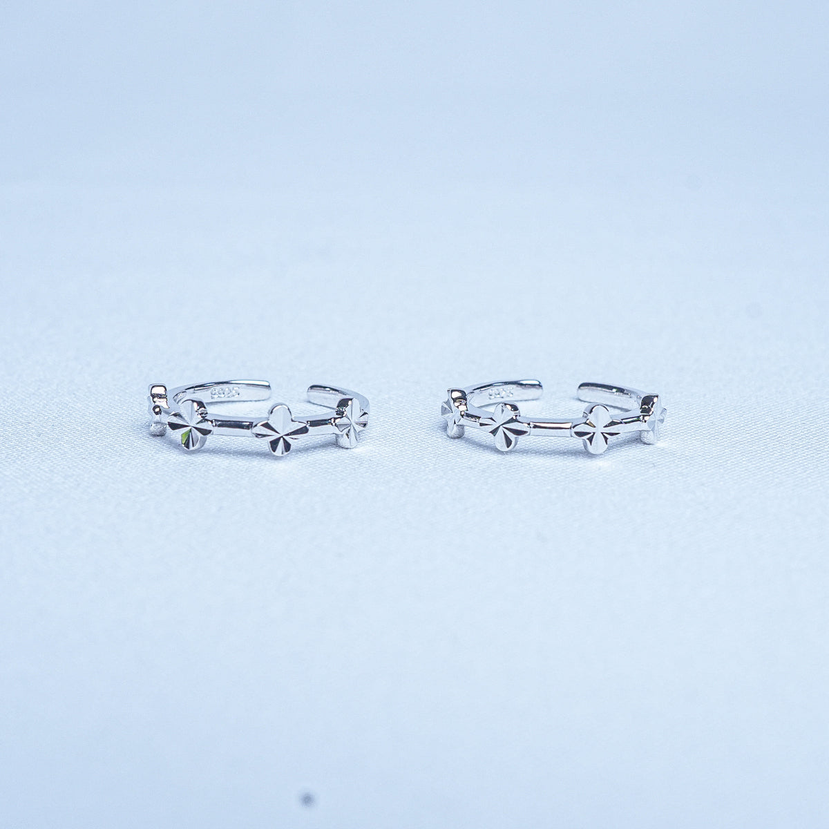 925 Sterling Silver Lucky Clover Bloom Women Toe Ring