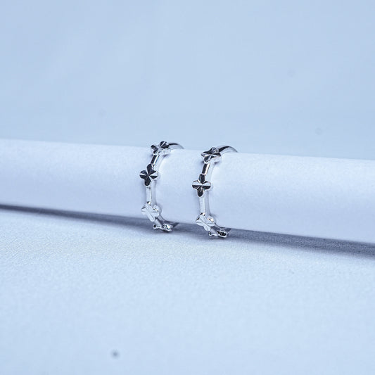 Silver Lucky Clover Bloom Women Toe Ring
