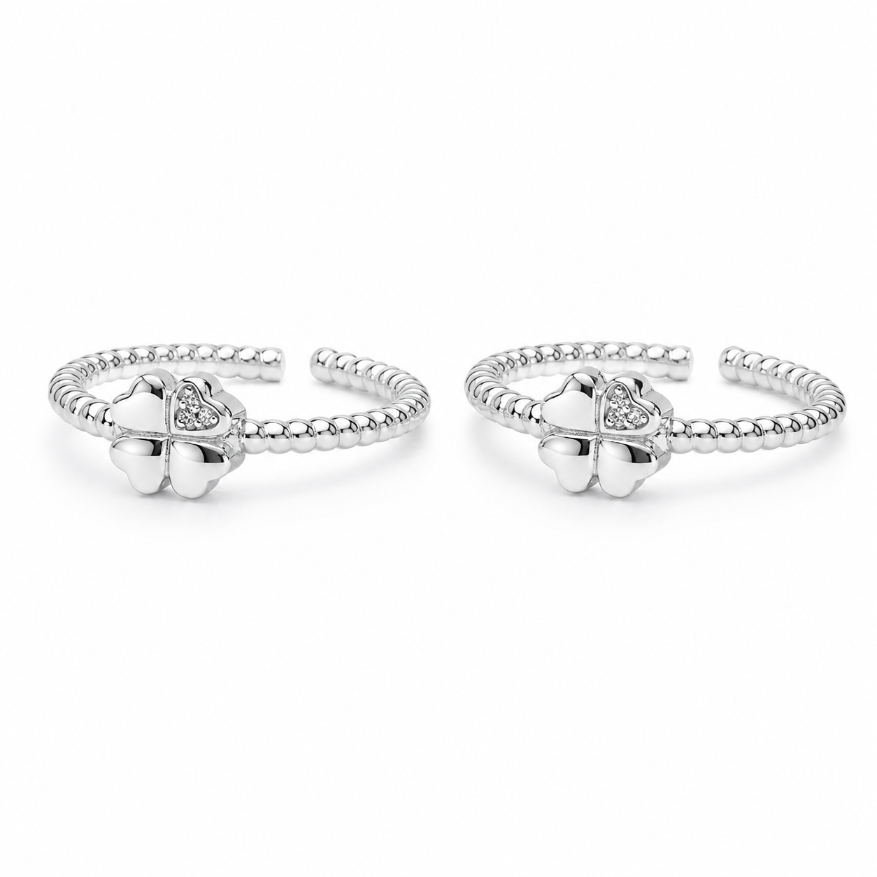 Silver Clover Aura Toe Ring