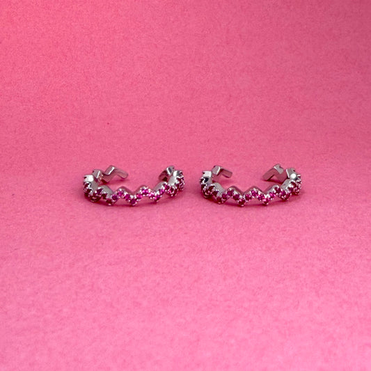925 Sterling Silver Pink Chevron Women Toe Ring