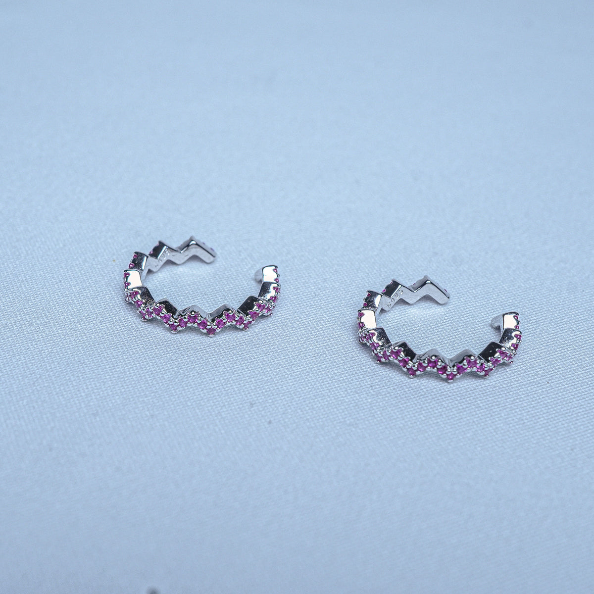 925 Sterling Silver Pink Chevron Women Toe Ring