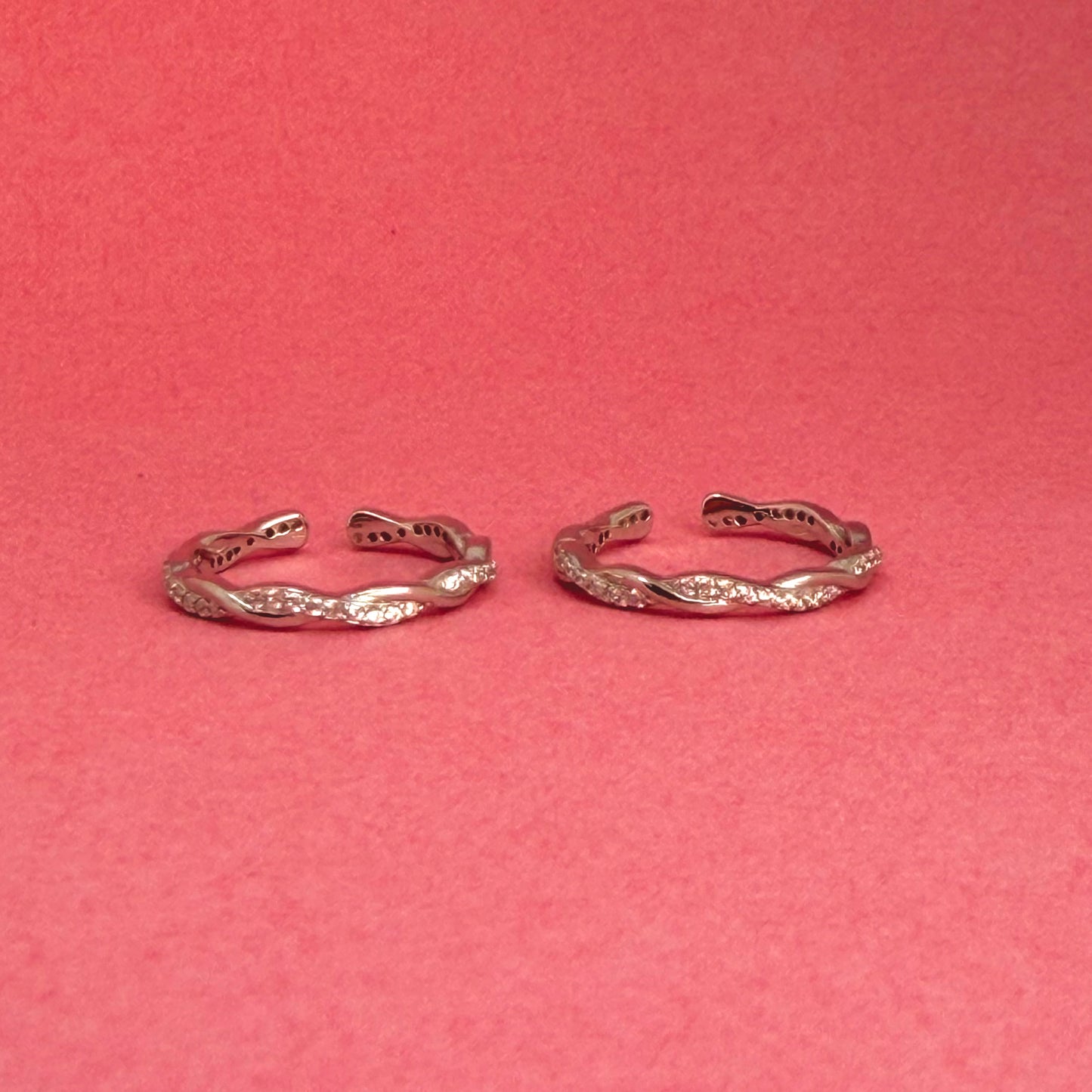 925 Sterling Silver Infinity Twist Women Toe Ring