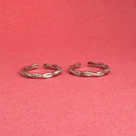 925 Sterling Silver Infinity Twist Women Toe Ring