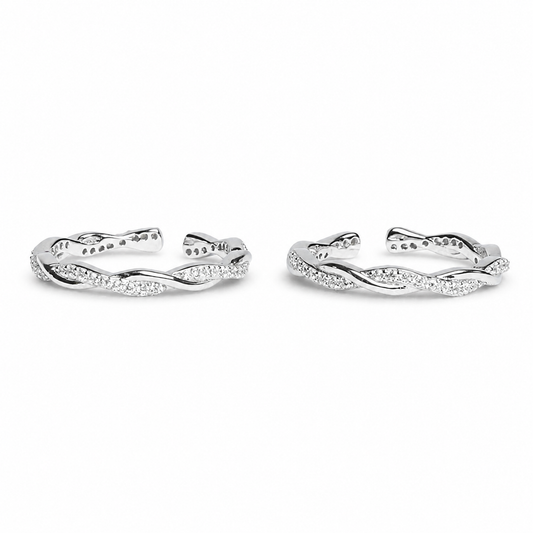 925 Sterling Silver Infinity Twist Women Toe Ring