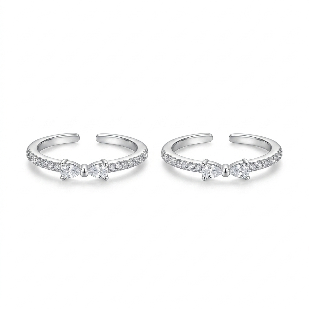 Silver Angel Bow Toe Ring