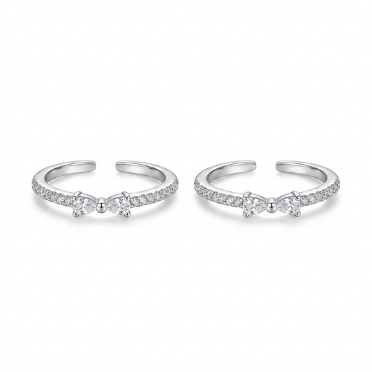 925 Sterling Silver Angel Bow Women Toe Ring