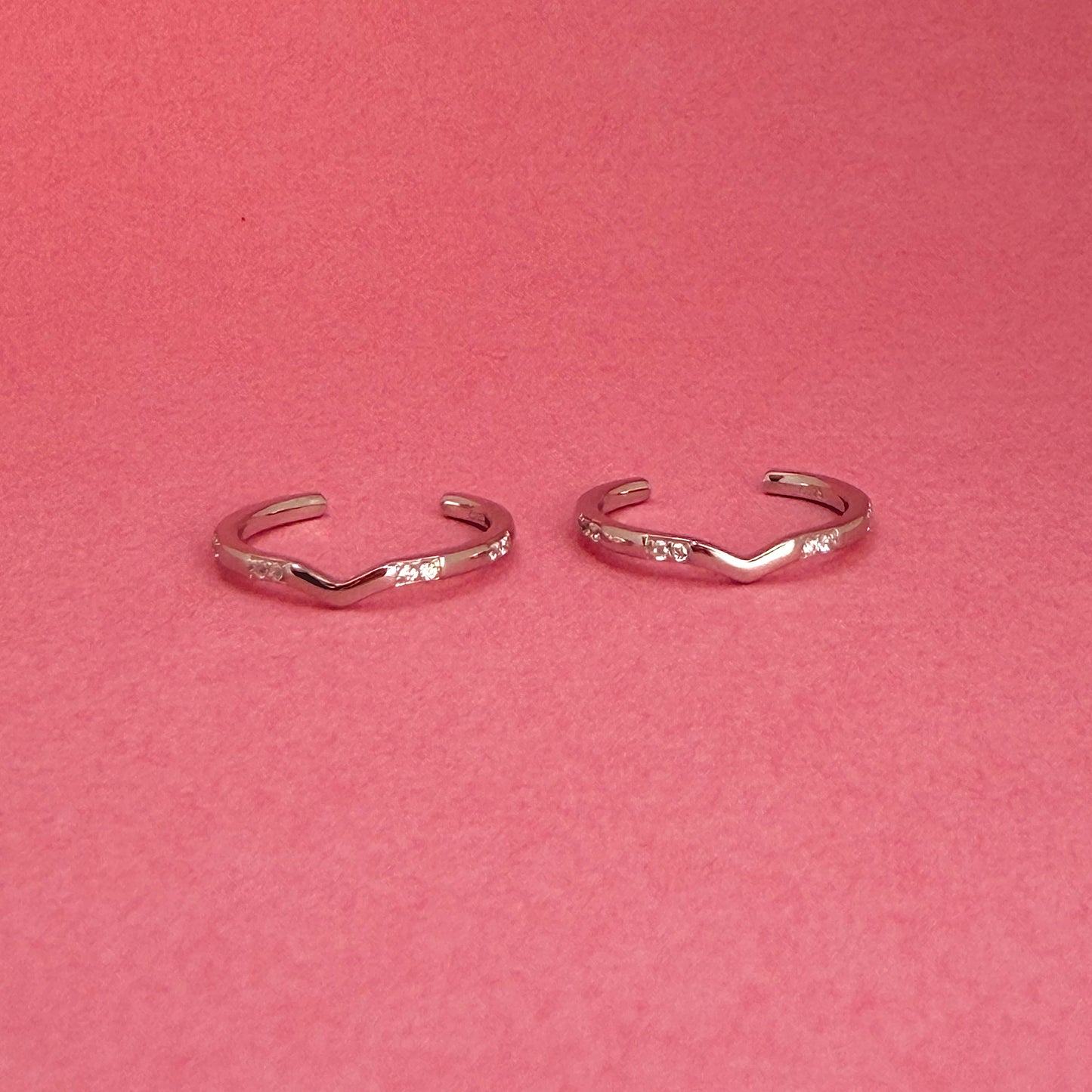 925 Sterling Silver V Lumina Women Toe Ring