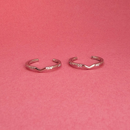 925 Sterling Silver V Lumina Women Toe Ring