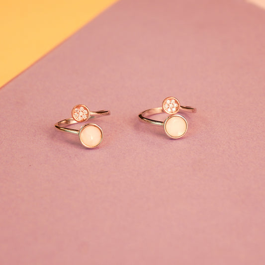 925 Sterling Silver Dualtone Pearl Grace Toe Ring