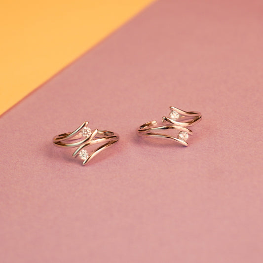 925 Sterling Silver Abru Twist Toe Ring