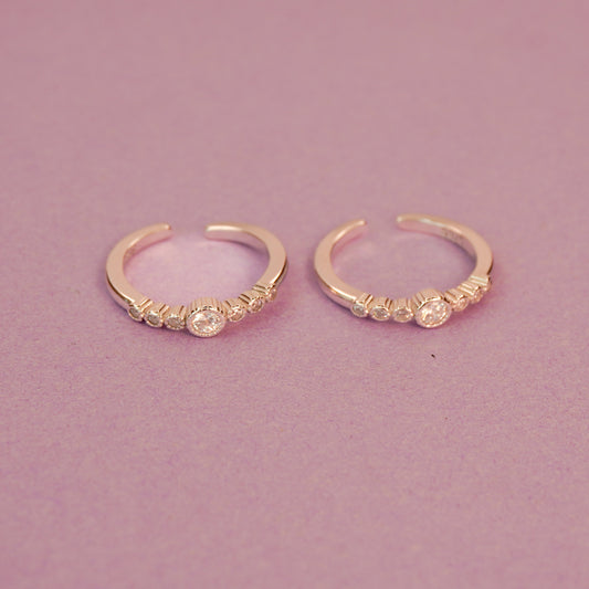 925 Sterling Silver Solitaire Toe Ring