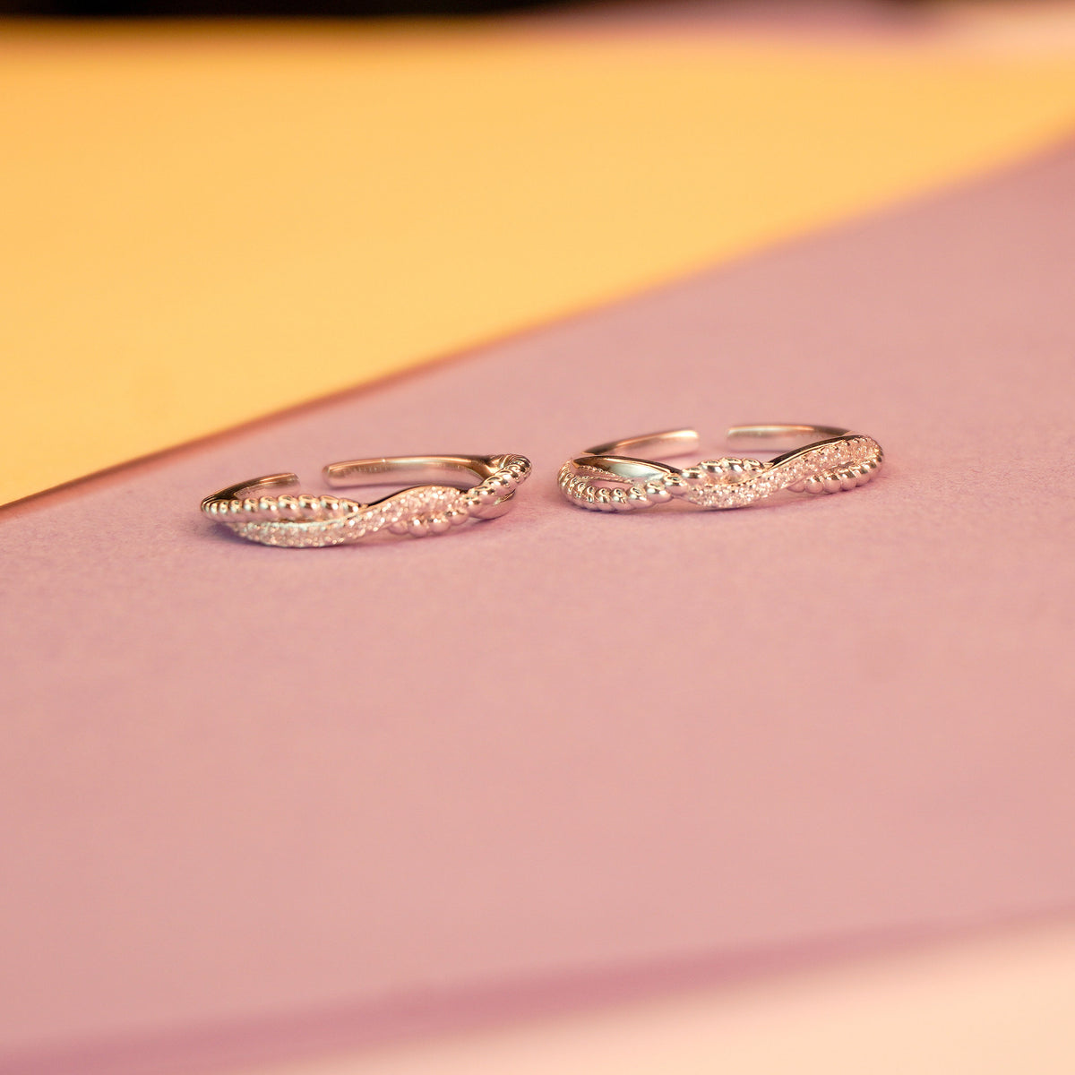 925 Sterling Silver Adjustable Twisted Infinity Toe Ring