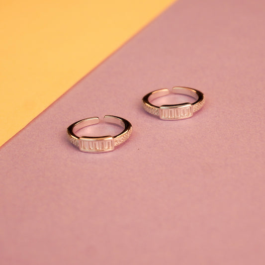 925 Sterling Silver Stone Studded Toe Ring