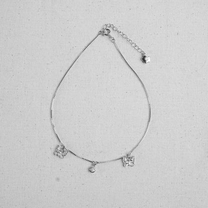 Silver Butterfly Whisper Anklet