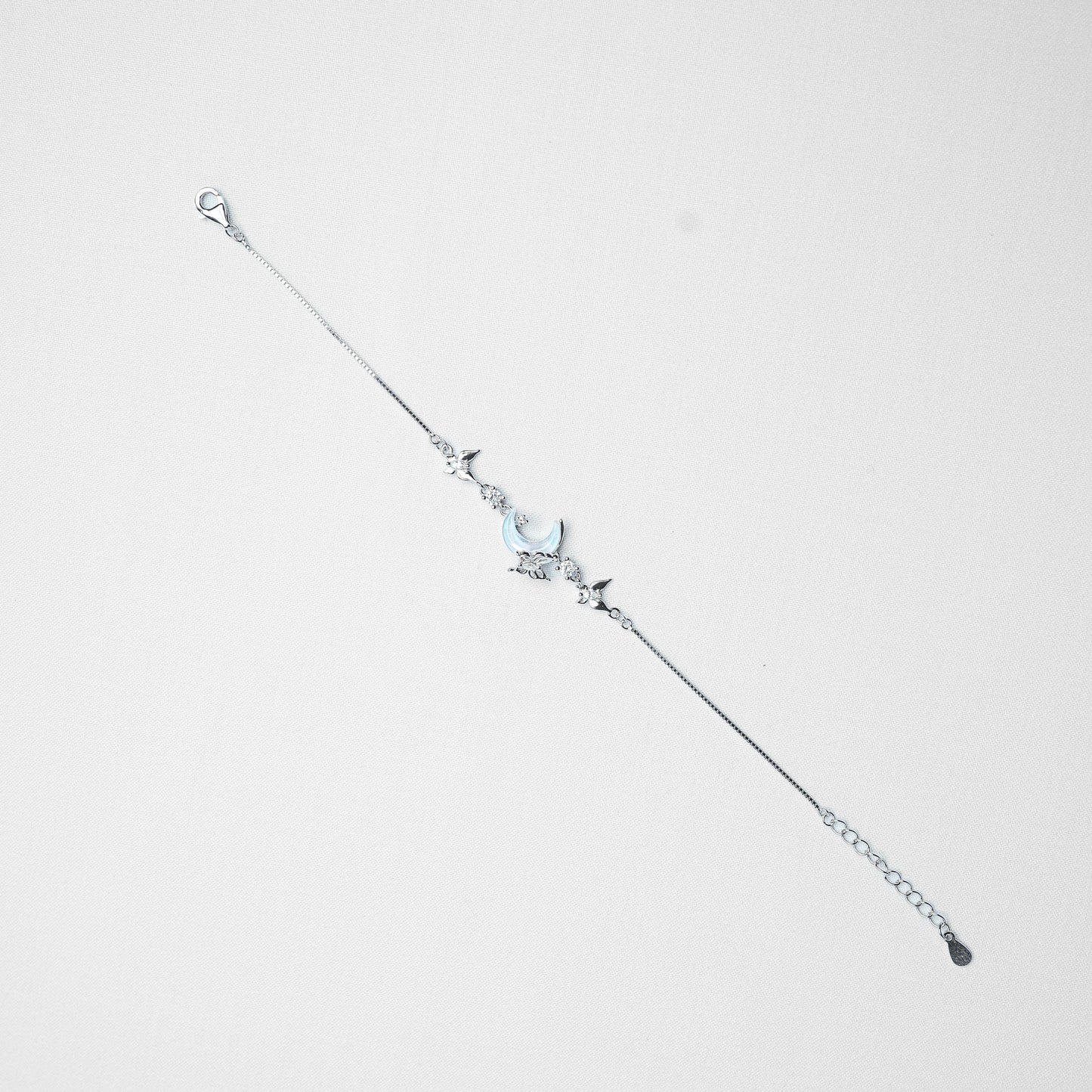 Silver Celestial Butterfly Moon Bracelet