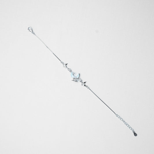 Silver Celestial Butterfly Moon Bracelet