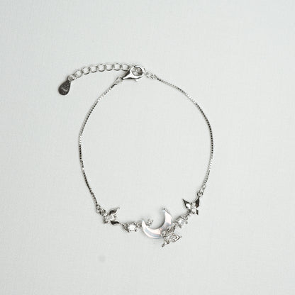Silver Celestial Butterfly Moon Bracelet