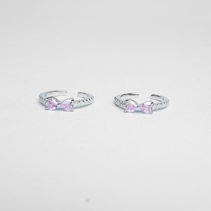 Silver Feminine Bow Detail Toe Ring