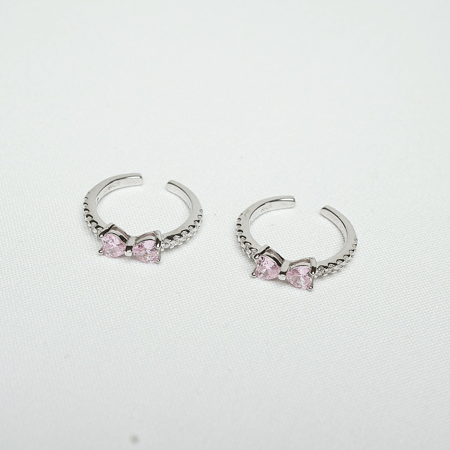 Silver Feminine Bow Detail Toe Ring