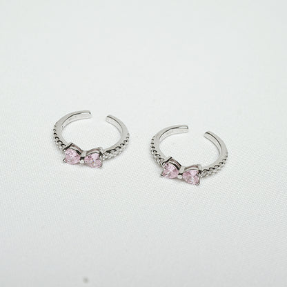 Silver Feminine Bow Detail Toe Ring