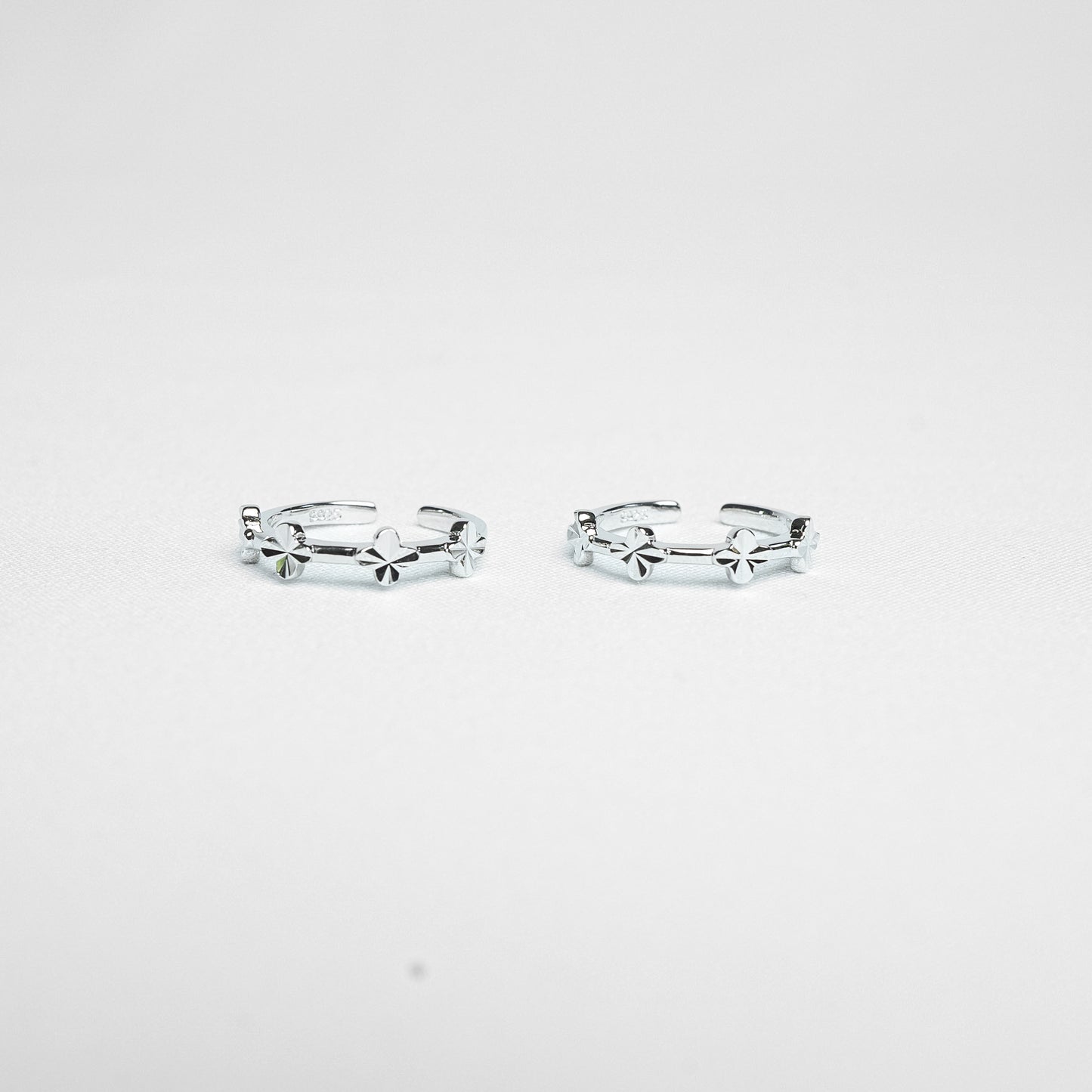 Silver Lucky Clover Bloom Toe Ring