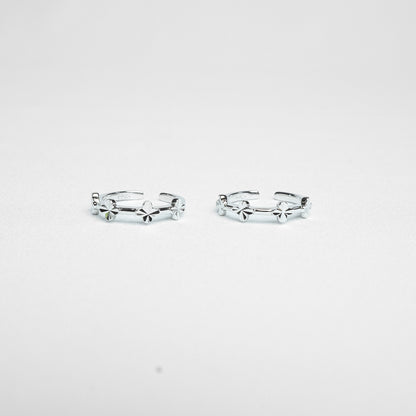 Silver Lucky Clover Bloom Toe Ring