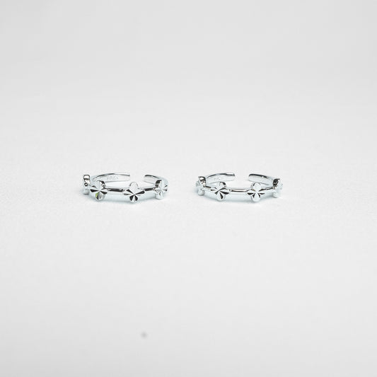 Silver Lucky Clover Bloom Toe Ring
