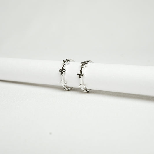 Silver Lucky Clover Bloom Toe Ring