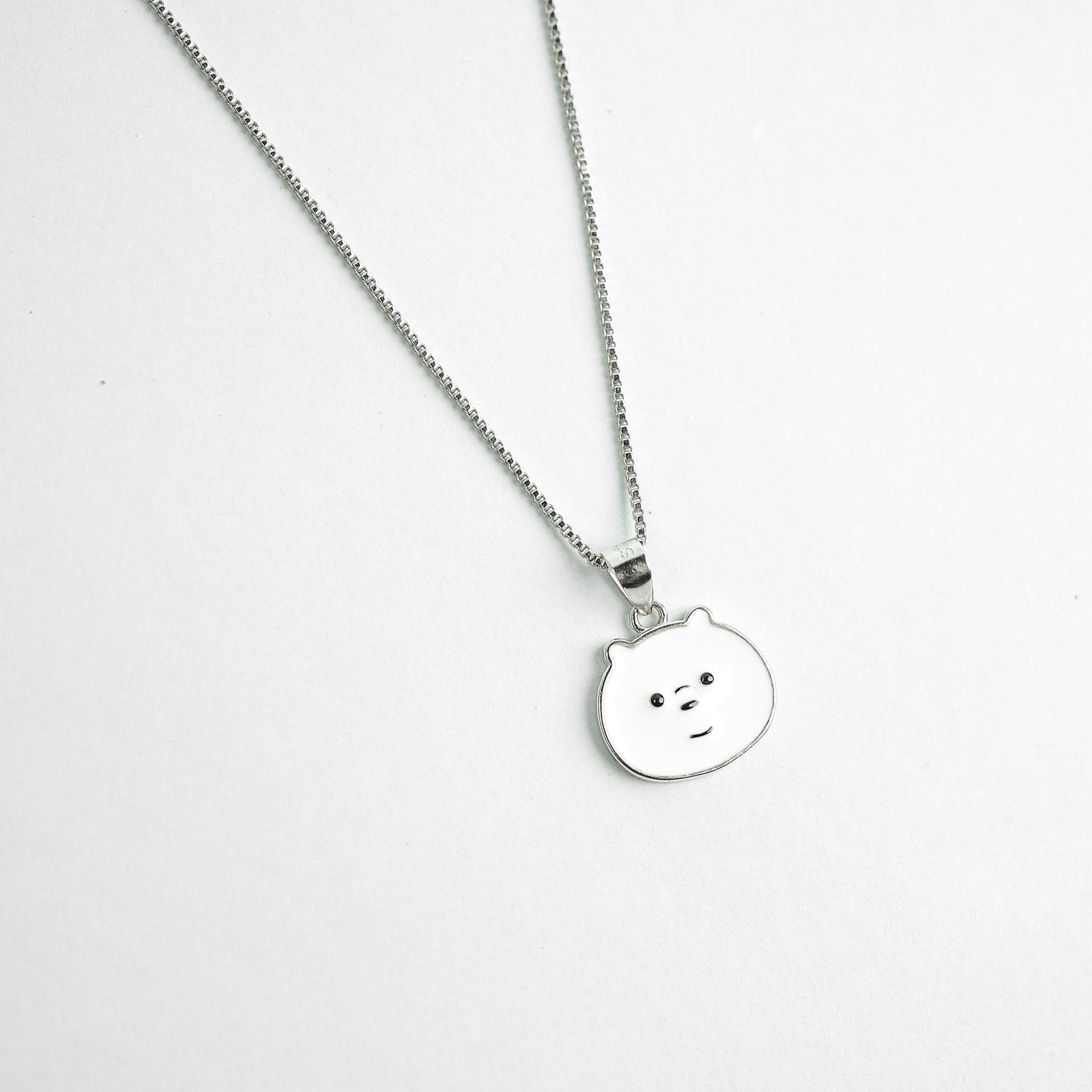 Silver Playful Panda Charm Chain