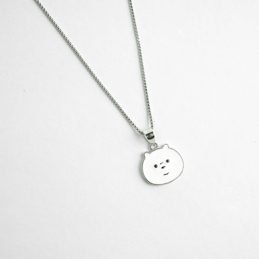Silver Playful Panda Charm Chain