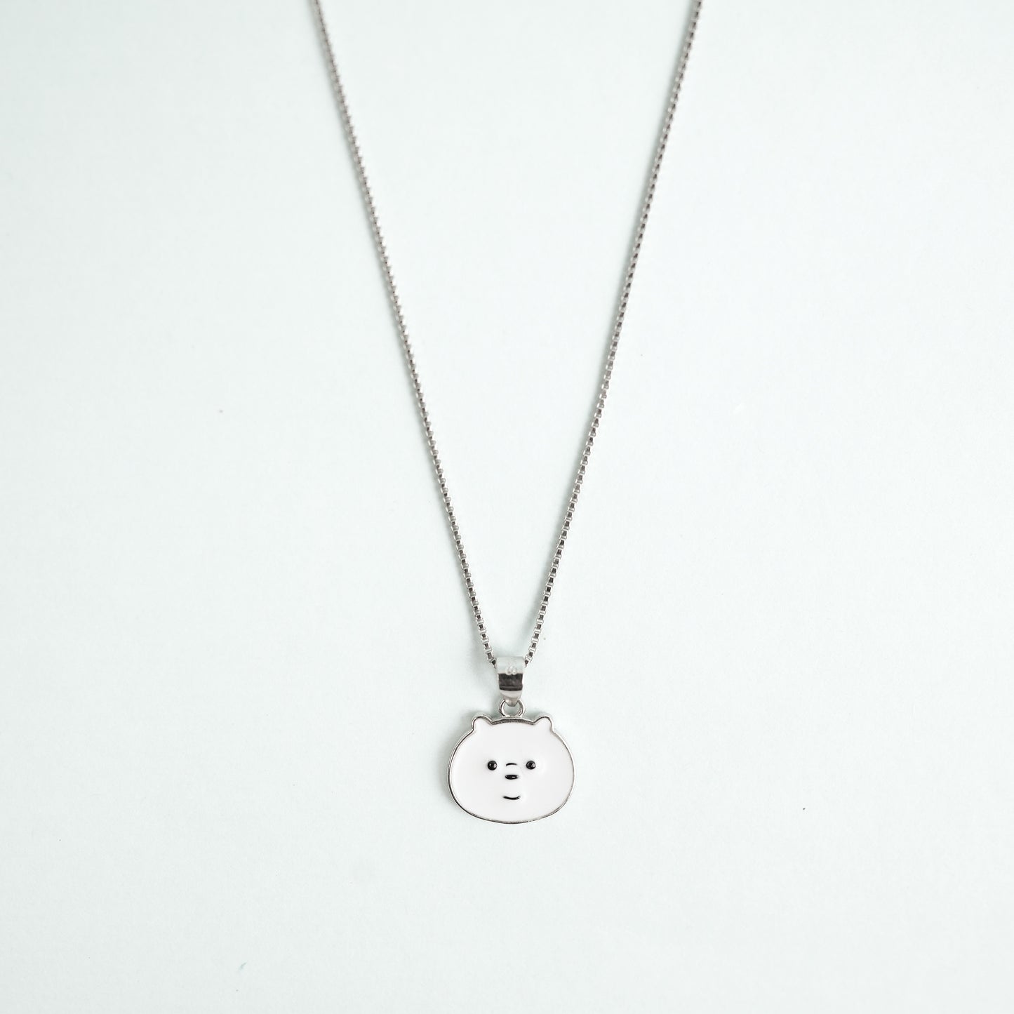 Silver Playful Panda Charm Chain