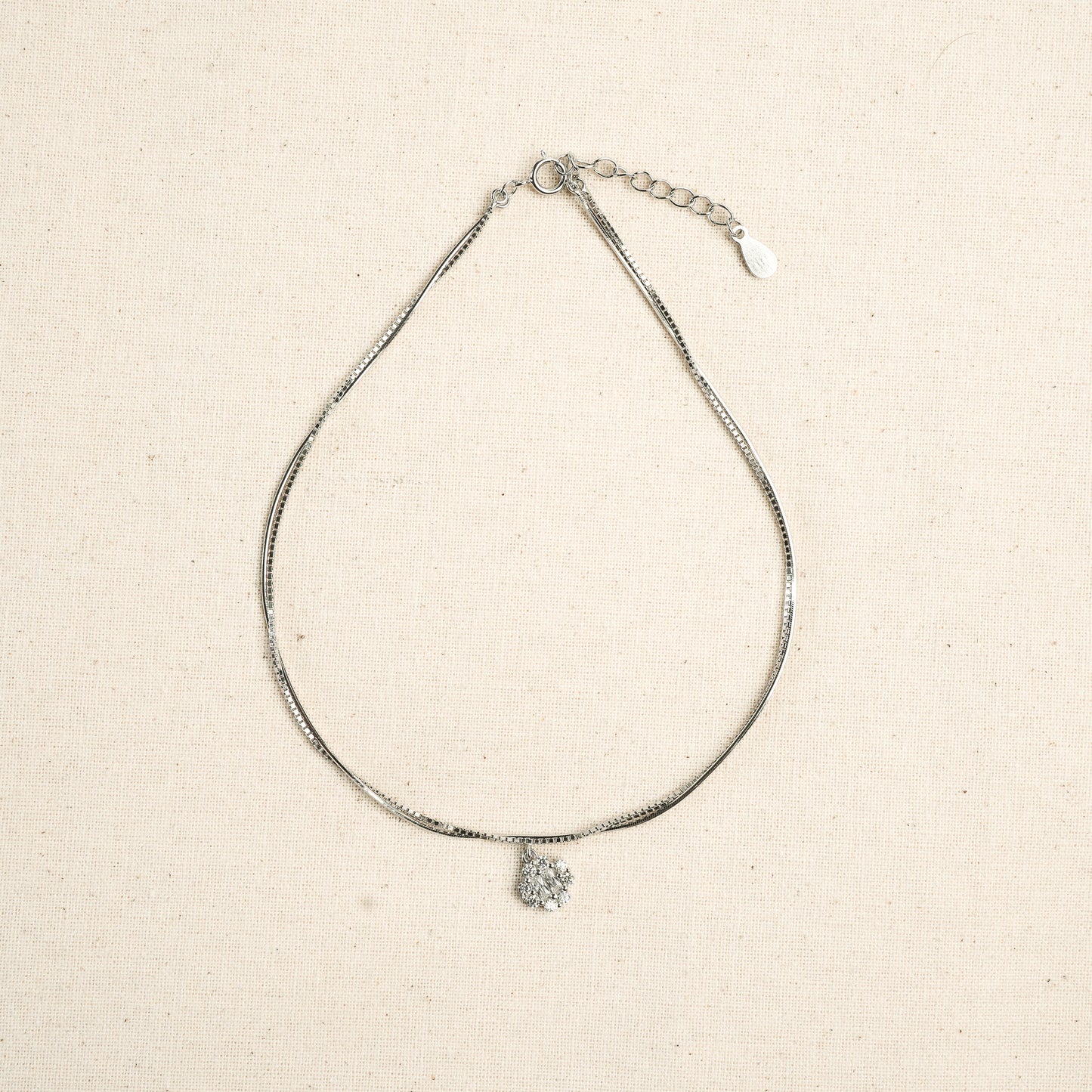 Silver Starlight Crystal Charm Anklet