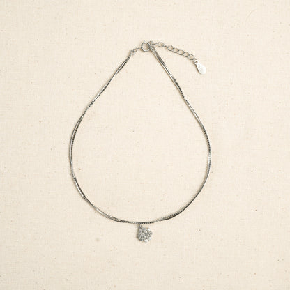 Silver Starlight Crystal Charm Anklet