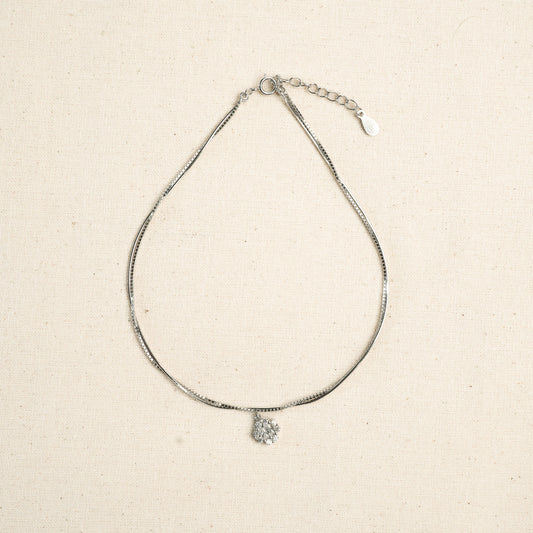 Silver Starlight Crystal Charm Anklet